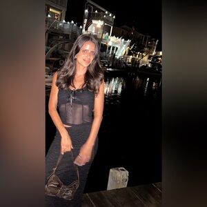 Corset Type Top with Mesh. Matching Maxi Skirt